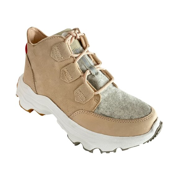 New Sorel Waterproof Tan Gray Caribou Kinetic Breakthru Sneaker Boots 8.5 - Picture 1 of 13